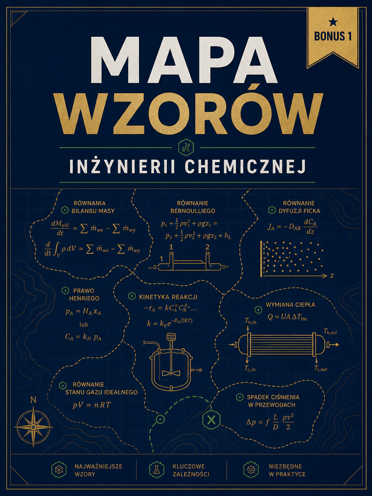 Okładka: Mapa najważniejszych wzorów inżynierii chemicznej