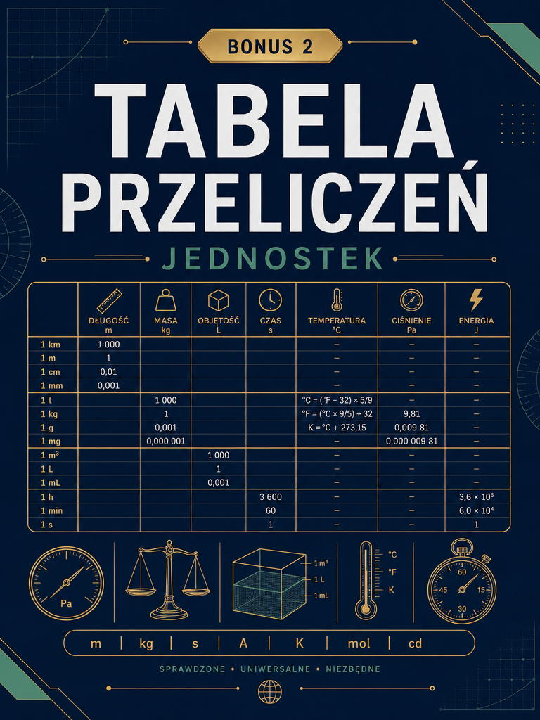 Okładka: Tabela przeliczeń jednostek